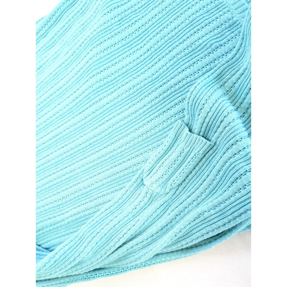 Old Navy Vintage Womens Ribbed Scoop Neck Sweater Blue Long Sleeve Size L *Fair - Picture 4 of 6